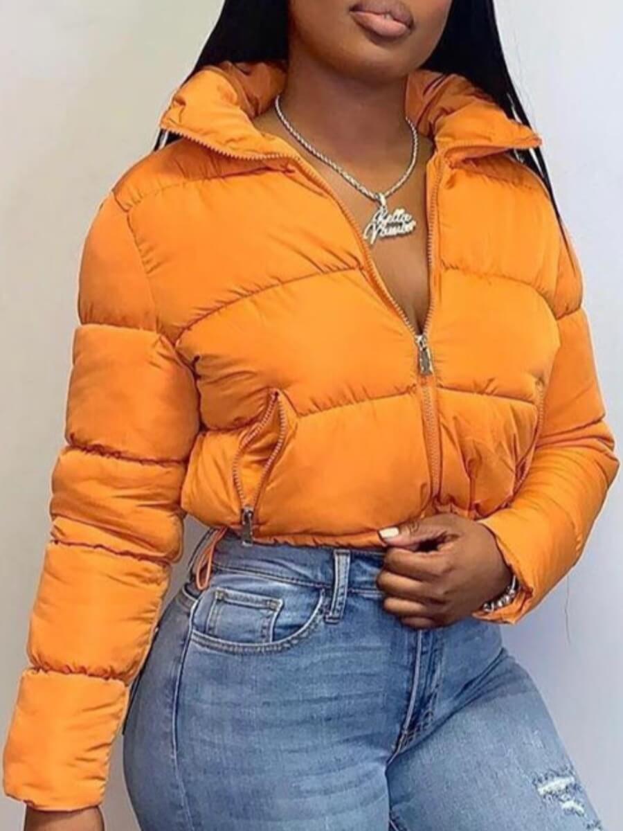 

LW Casual Turndown Collar Zipper Design Croci Parka