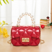LW Trendy Chain Strap Red Crossbody Bags