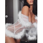 Lovely Sexy See-through White Sleepwear(Without Br