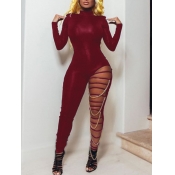 LW Round Neck Cut Out Skinny Jumpsuit