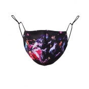 lovely Cartoon Print Carbon Black Face Mask
