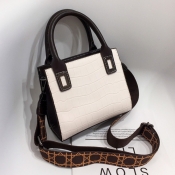 lovely Casual Patchwork White Crossbody Bag