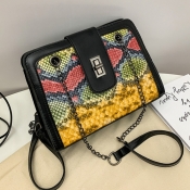 Lovely Retro Print Chain Strap Red Crossbody Bag