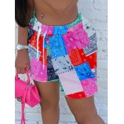 LW Street Print Lace-up Pink Shorts