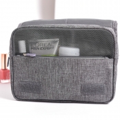 lovely Chic Print Zipper Design Grey Makeup Bag