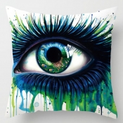 Lovely Trendy Eye Print Green Decorative Pillow Ca