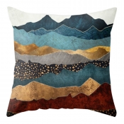 Lovely Cosy Print Blue Decorative Pillow Case