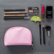 lovely Trendy Zipper Design Pink Makeup Bag