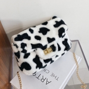 Lovely Stylish Print Chain Strap White Crossbody B