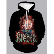 LW Men Hooded Collar Print Oversized Hoodie