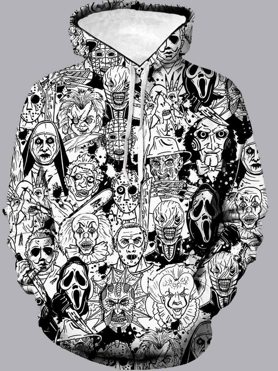 

Lovely Casual Hooded Collar Print Multicolor Men Hoodie, Multi