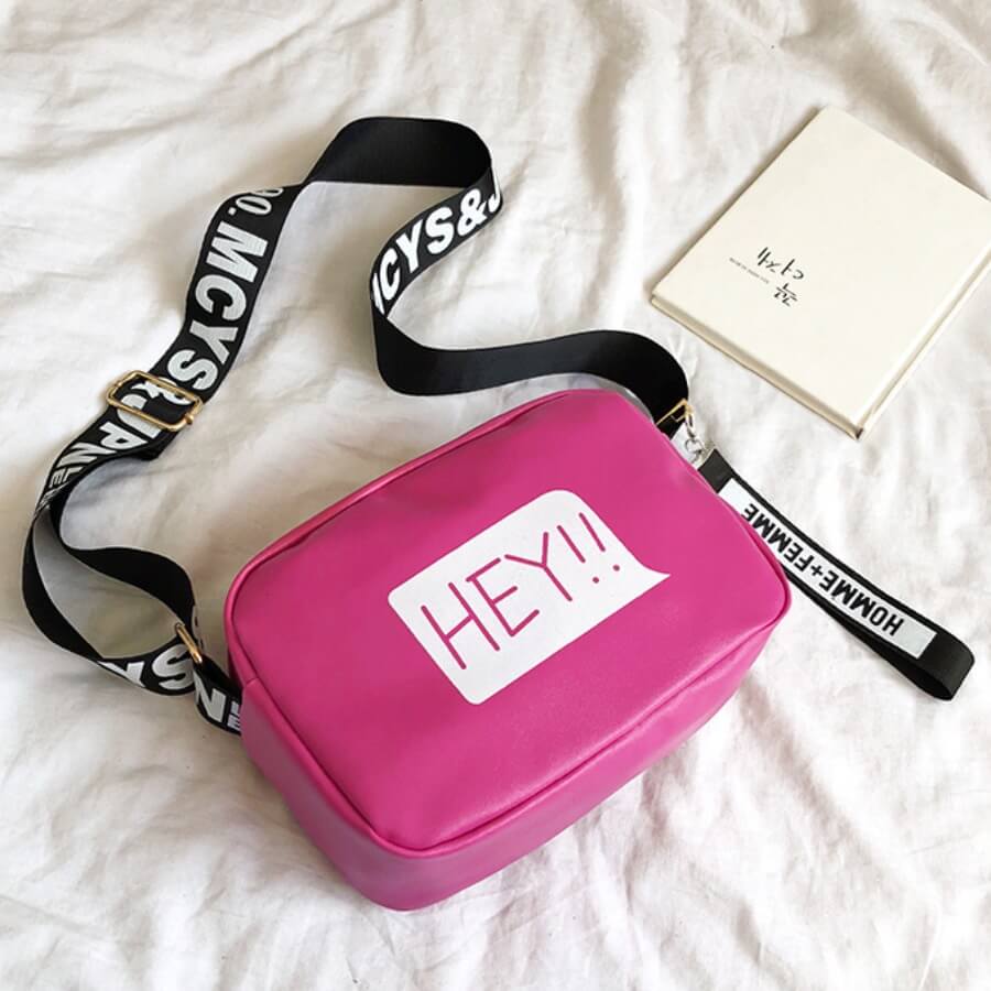 

Lovely Chic Letter Print Rose Red Crossbody Bag