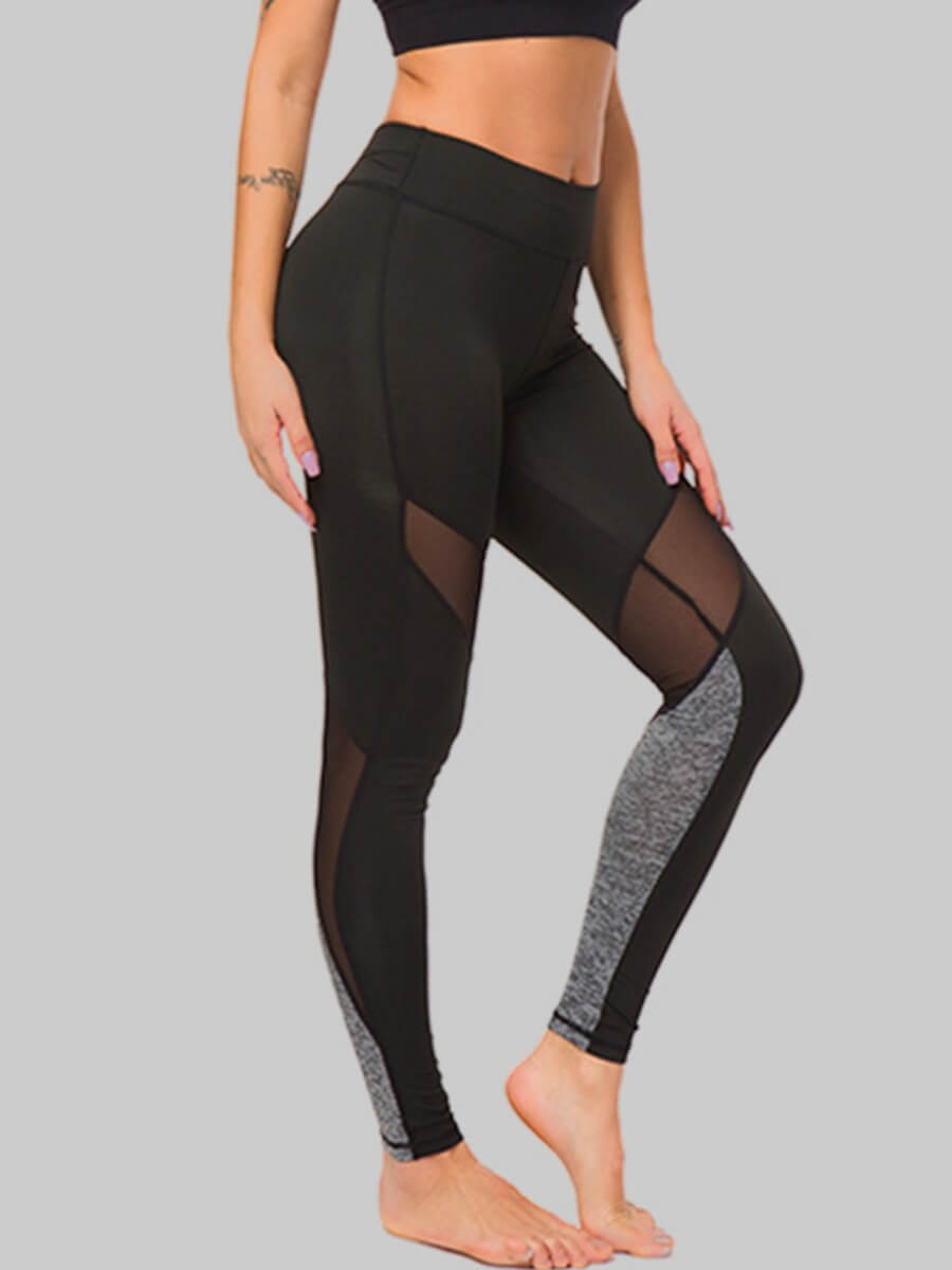 

Lovely Sportswear Patchwork Skinny Black Leggings