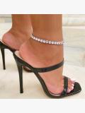 LW Trendy Rhinestone Decorative Silver Anklet