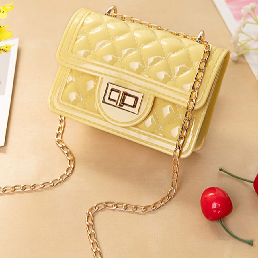 

Lovely Stylish Chain Strap Yellow Crossbody Bag