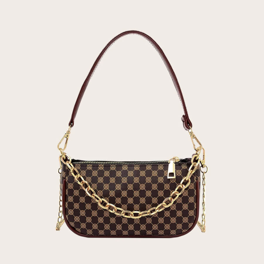 

Lovely Chic Chain Strap Brown Crossbody Bag