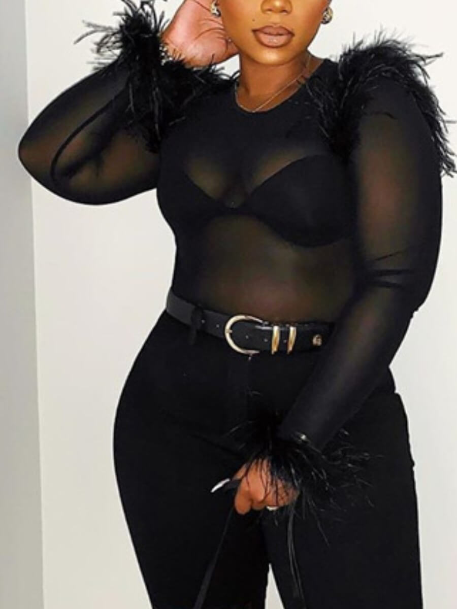 

Lovely Sexy See-through Skinny Black Base Layer