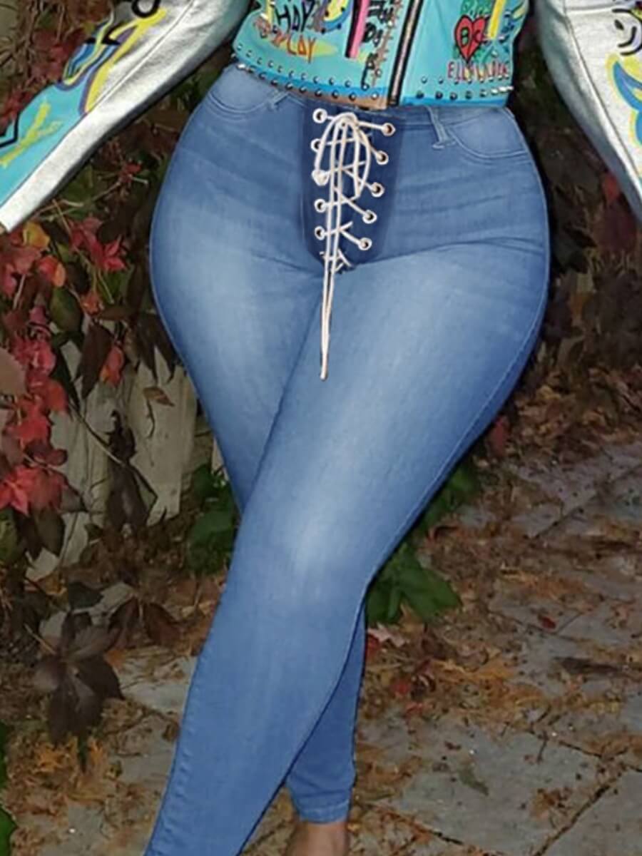 

Lovely Street Bandage Design Blue Jeans