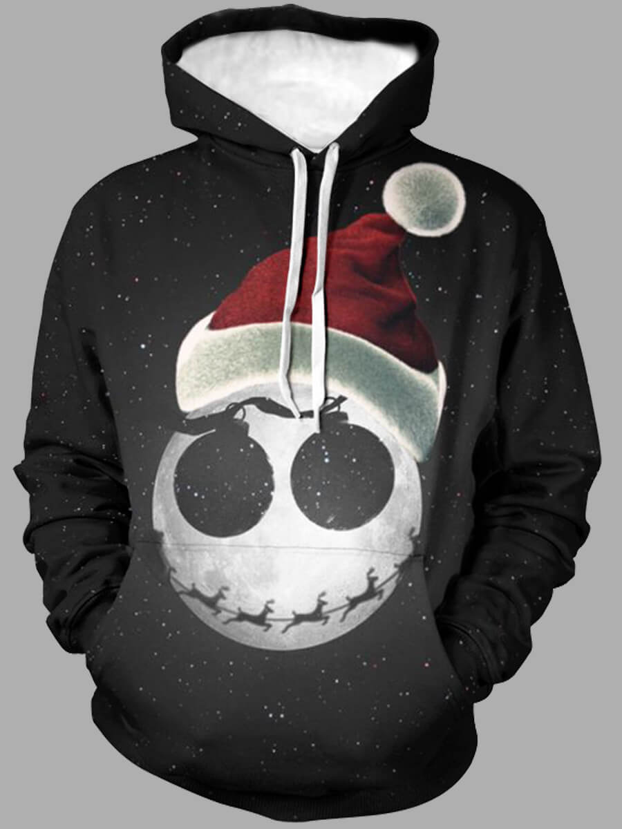 

Lovely Leisure Hooded Collar Print Black Men Hoodie