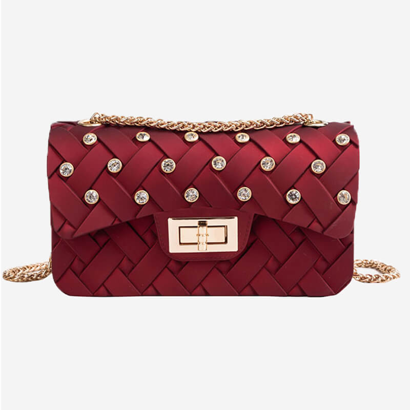 

Lovely Stylish Chain Strap Red Crossbody Bag