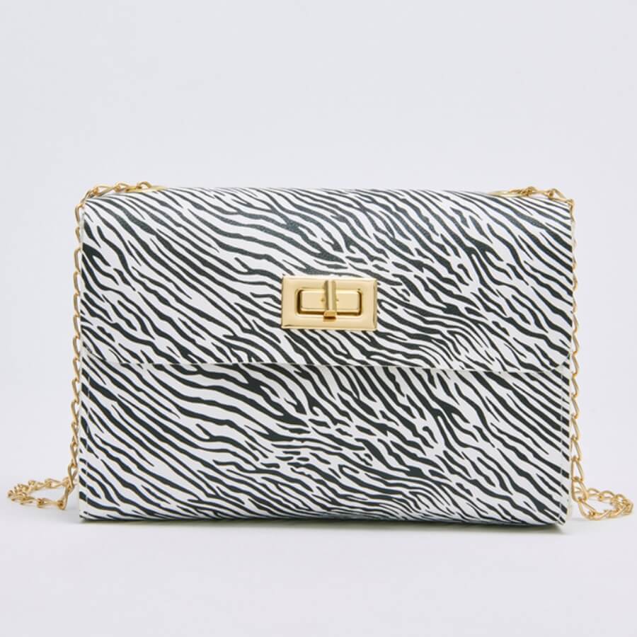 

Lovely Stylish Striped Print Light Grey Messenger Bag