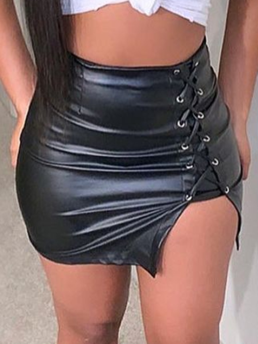 

lovely Street Bandage Design Black Skirt