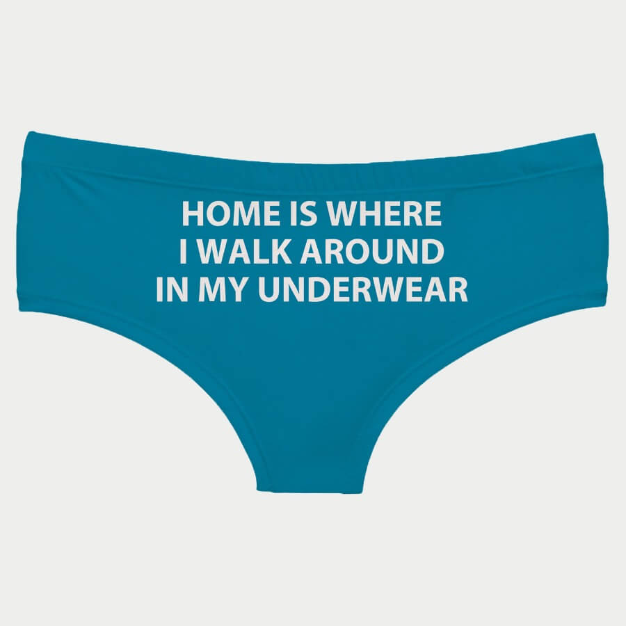 

Lovely Sexy Lip Print Blue Panties