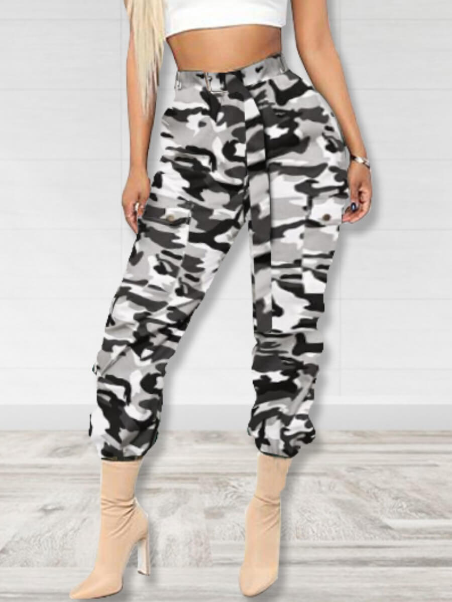 

Lovely Street Camo Print Grey Jeans