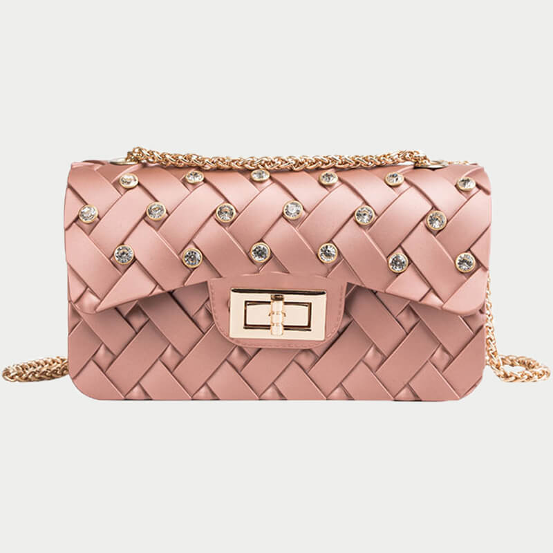 

Lovely Stylish Chain Strap Rose Gold Crossbody Bag
