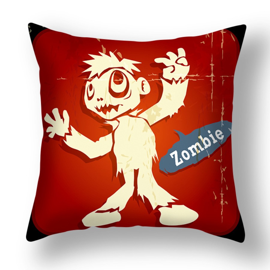 

Lovely Cosy Cartoon Print Red Decorative Pillow Case