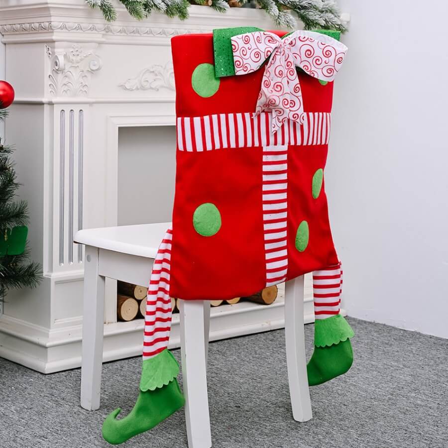 

Lovely Christmas Day Cartoon Red Chair Cover