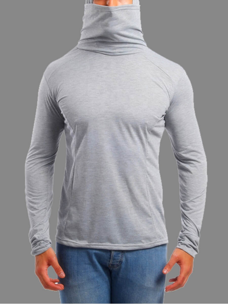 

Lovely Casual Hooded Collar Basic Grey Men T-shirt
