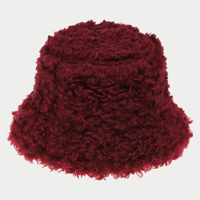 

Lovely Trendy Lamb Fleece Wine Red Hat