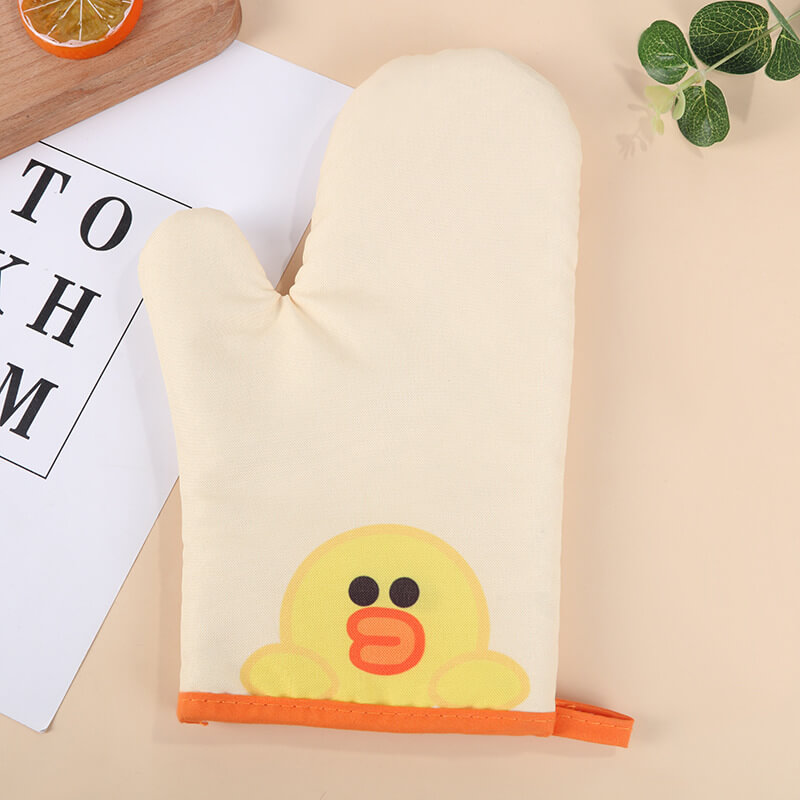 

Lovely Sweet Cartoon Print Light Yellow Kitchen Protective Gloves