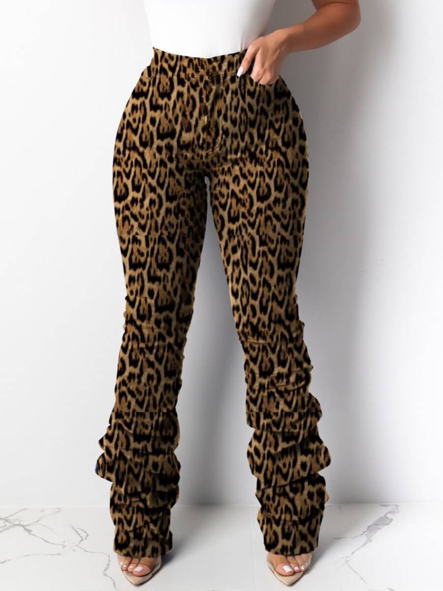 

Lovely Casual Leopard Print Jeans