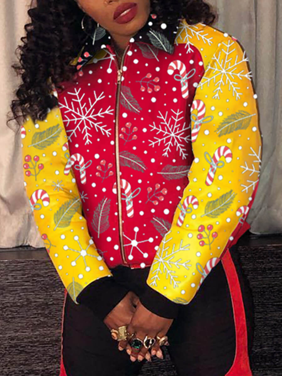 

Lovely Street Print Patchwork Multicolor Hoodie, Multi