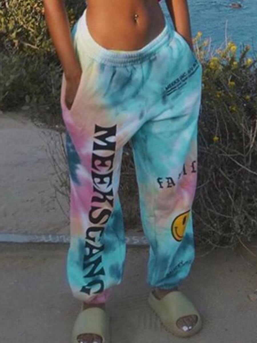 

Lovely Street Tie-dye Blue Pants