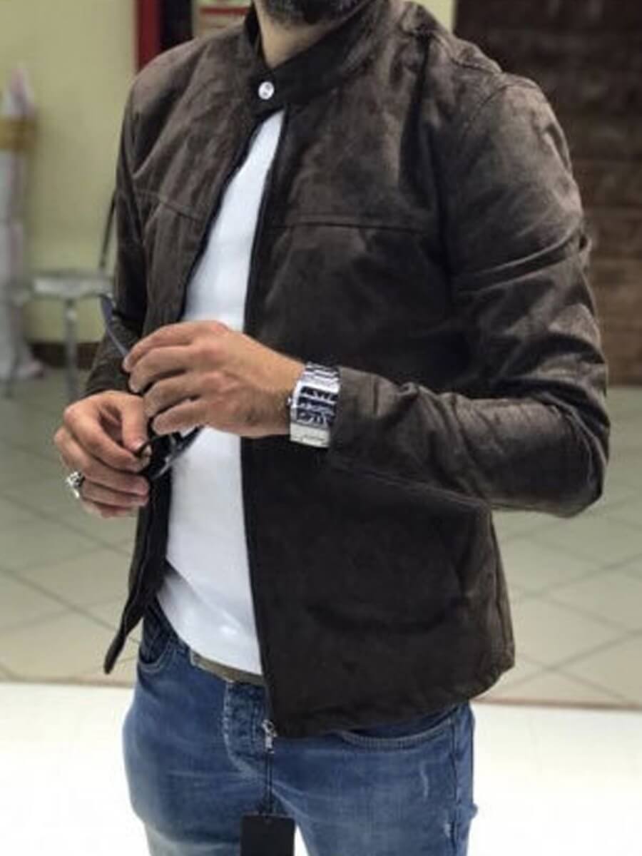 

Lovely Casual Zipper Design Coffee Men Jacket