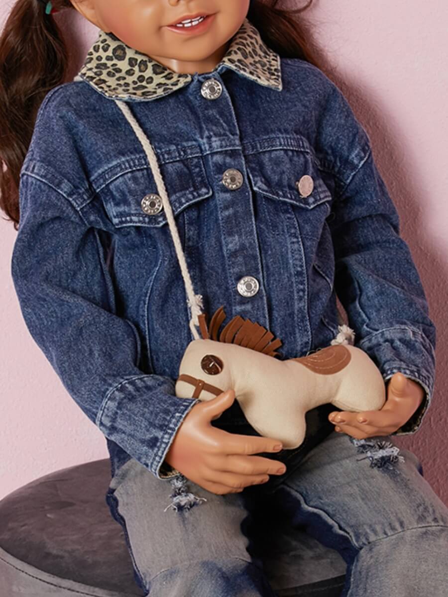 

Lovely Casual Turndown Collar Buttons Design Baby Blue Girl Jacket