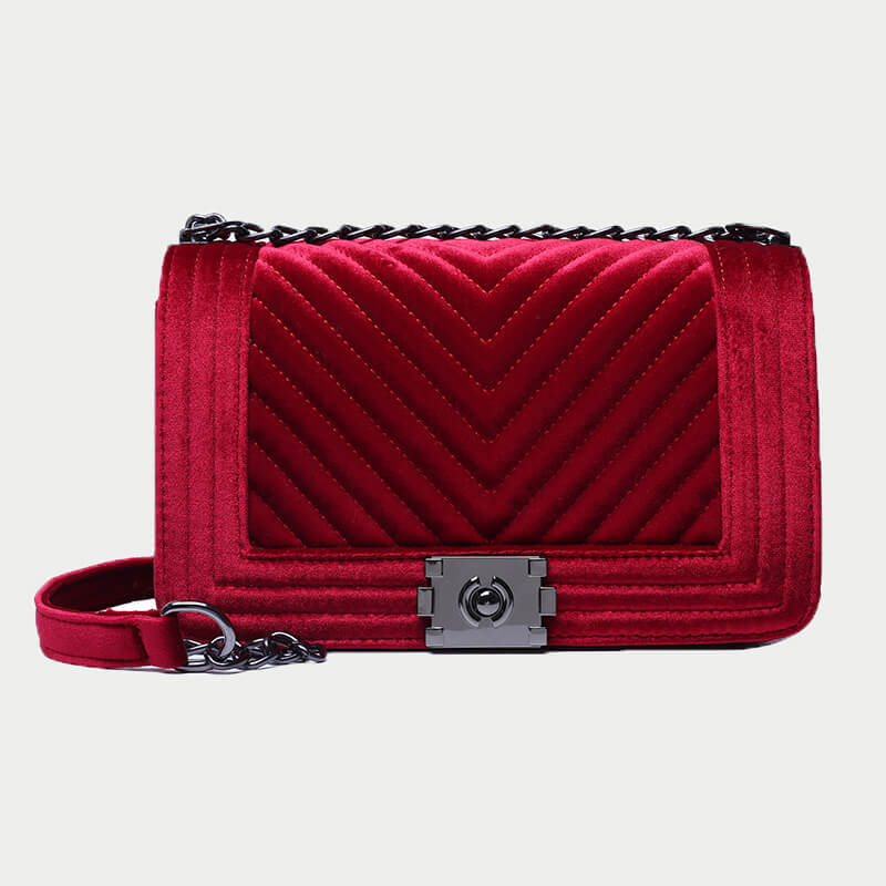 

Lovely Stylish Chain Strap Red Crossbody Bags