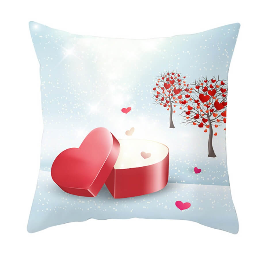 

Lovely Trendy Cartoon Print Red Decorative Pillow Case