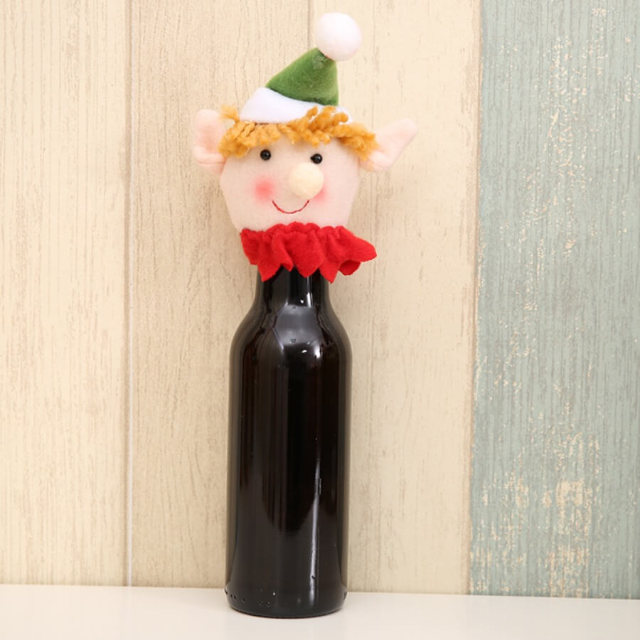

Lovely Christmas Day Cartoon Green Decorative Wine Bag