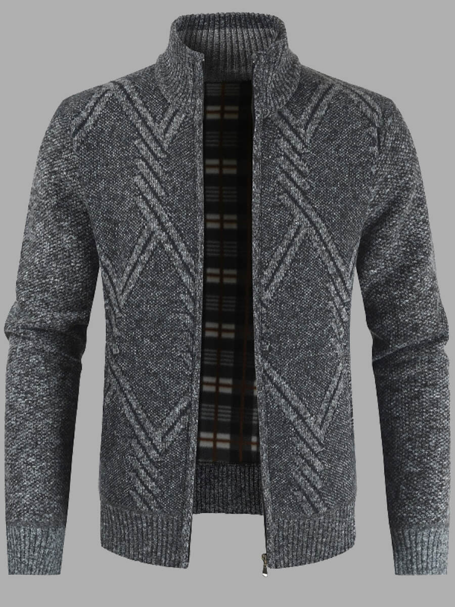 

Lovely Casual Zipper Design Dark Grey Men Jacket