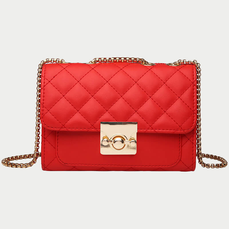 

Lovely Stylish Chain Strap Red Crossbody Bag