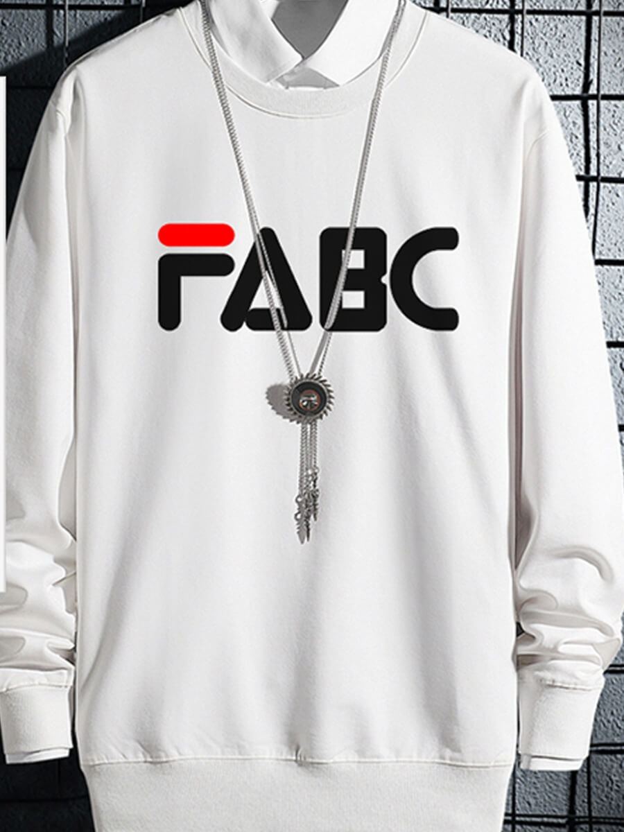 

Lovely Casual O Neck Letter Print White Men Hoodie
