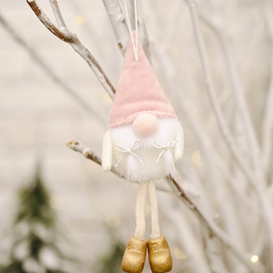 

Lovely Christmas Day Cartoon Pink Ornament
