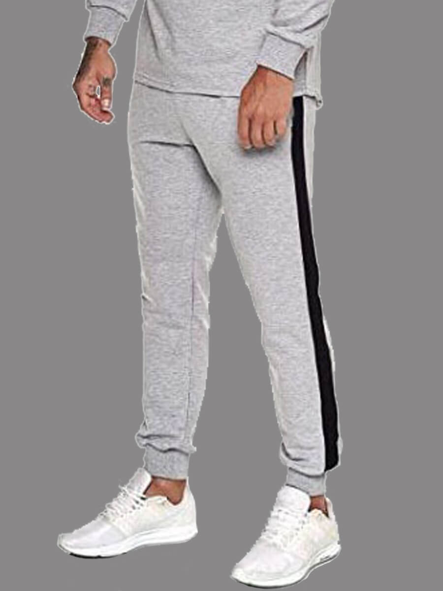 

Lovely Leisure Letter Patchwork Grey Men Pants