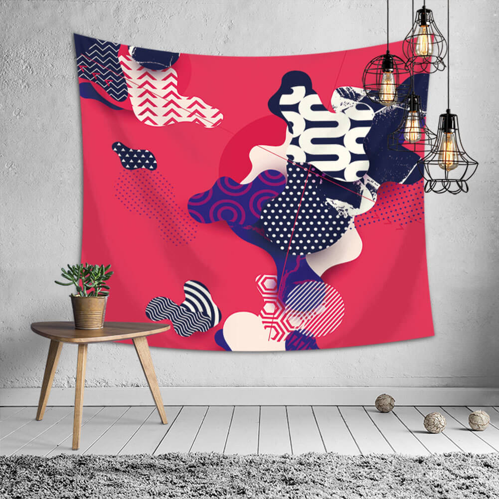 

Lovely Chic Print Red Decorative Wall Cloth