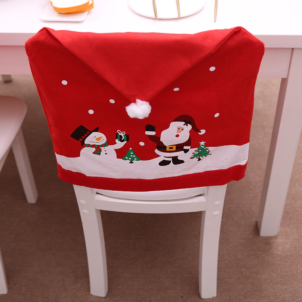

Lovely Christmas Print Red Chair Cover