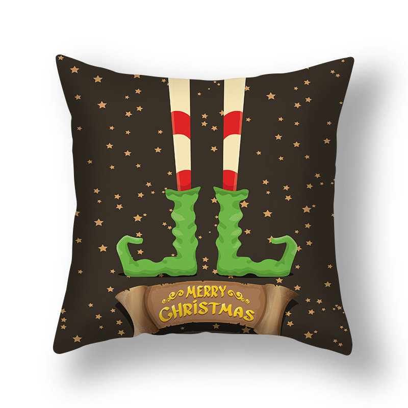 

Lovely Christmas Print Green Decorative Pillow Case